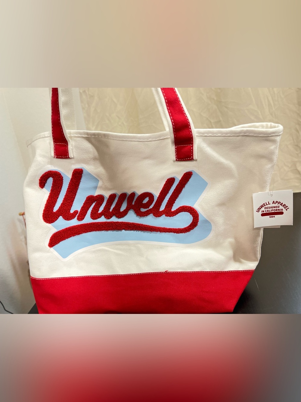 Unwell Apparel Tote Bag NWT Call Her Daddy Alex Cooper Canvas Red White Script